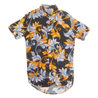 Mens Shirt Orange Floral S