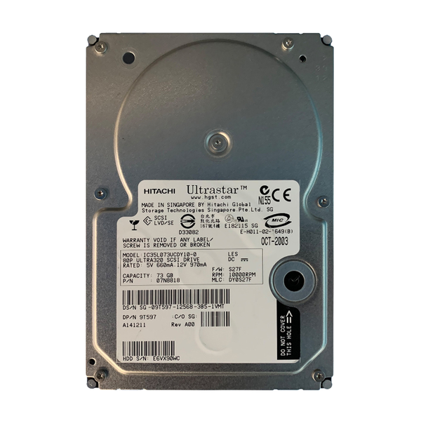 09T597 Dell 73GB Ultra-320 SCSI 10000 3.5-inch Hard Drive