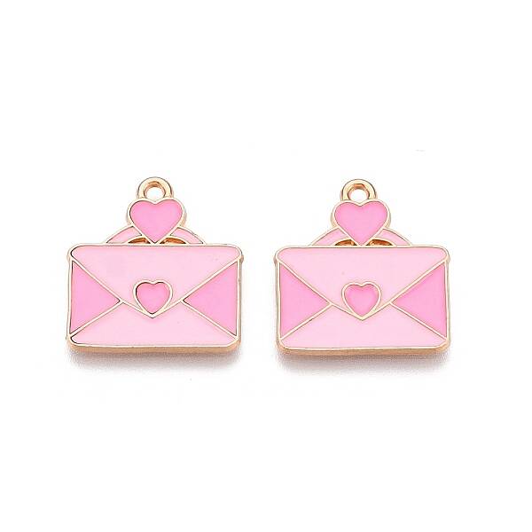 Valentine's Day Theme Alloy Enamel Pendants