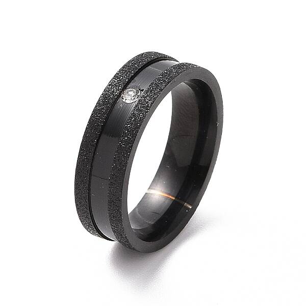 Crystal Rhinestone Grooved Finger Ring