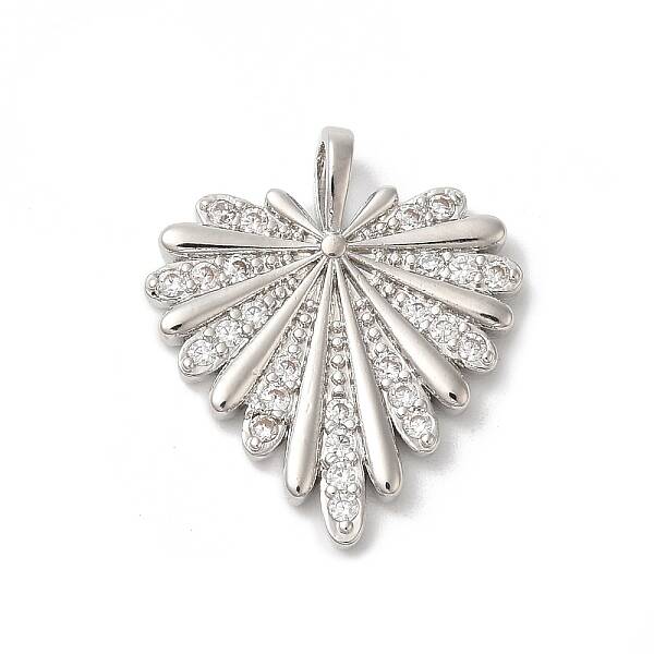 Rack Plating Brass Clear Cubic Zirconia Pendants