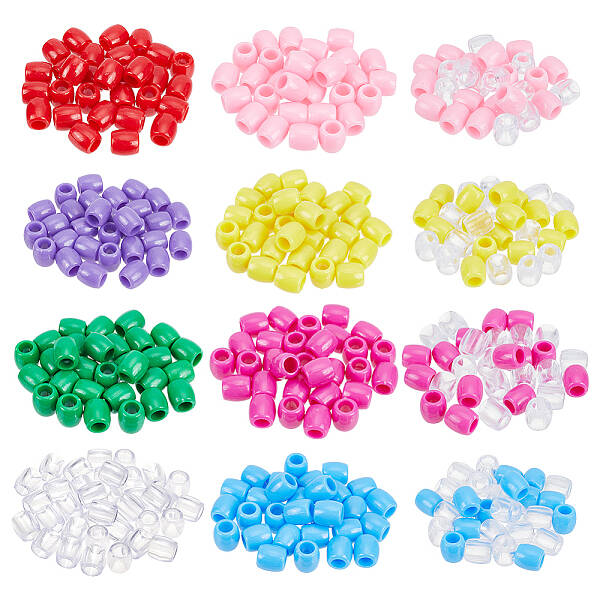 360Pcs 12 Colors Plastic European Beads