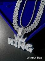 Hip Hop Crown & King Pendant Chunky Necklace & Chain Cuban Link Layered Necklace for Men, Fashion Men Accessories for Party, ...