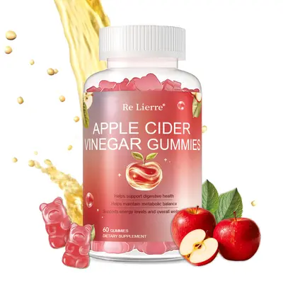 Re Lierre Apple Cider Vinegar Gummy Vitamins - 60 Count - Gelatin-Free Gluten-Free Vegan Non-GMO - Supports Digestion & Gut H...