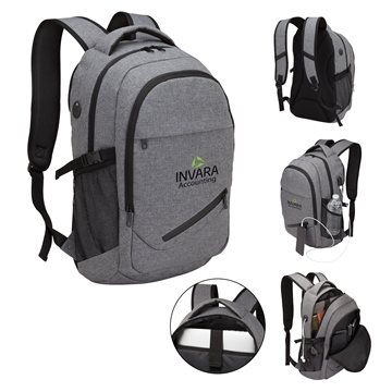 6 Custom Pro-Tech Laptop Backpack - USB Port & 20L Capacity