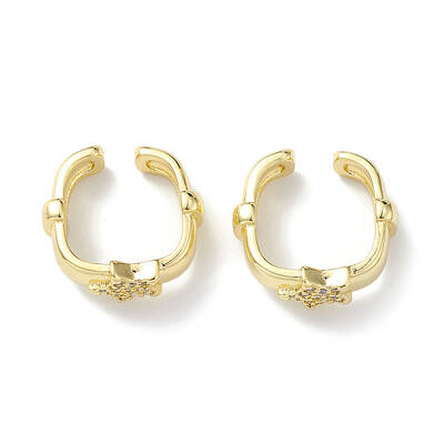 Clear Cubic Zirconia Star Cuff Earring