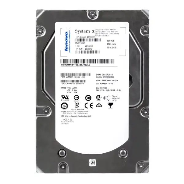 49Y6096 IBM 300GB 6Gb/s SAS 15000 3.5-inch 64MB Hard Drive