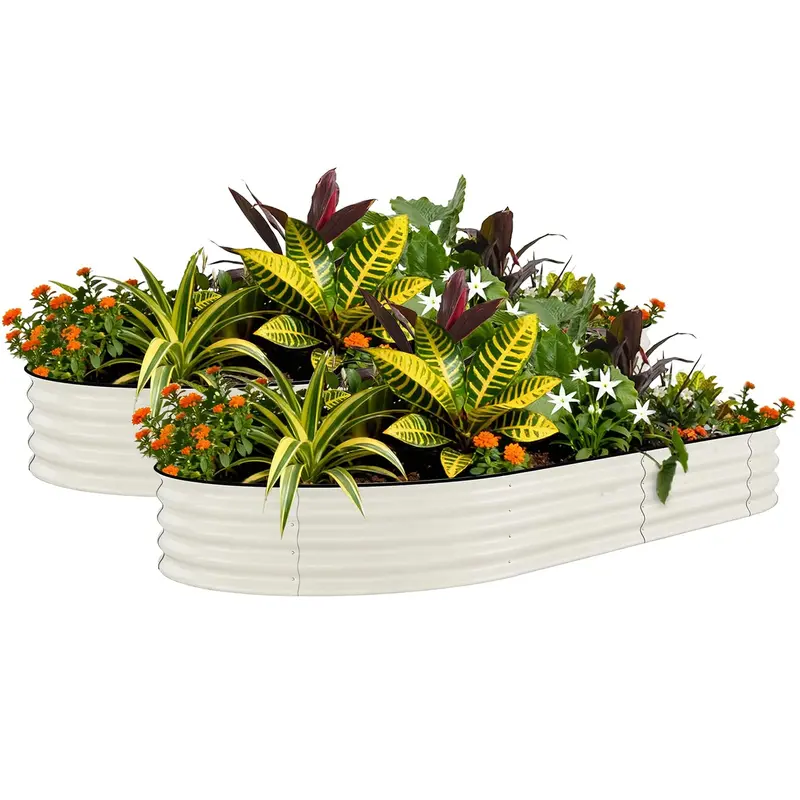 Garvee 2 Pack 10' X 4' X 1.5' Rust-Resistant Galvanized Steel Raised Garden Beds – Large Planter Boxes, Durable, Ergonomic,...