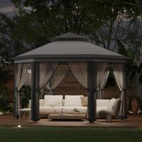 13' x 13' Pop-Up Gazebo Canopy Tent with Zippered Mesh Sidewalls and Carrying Bag, Event Tent Shelter for Patio Garden Backya...