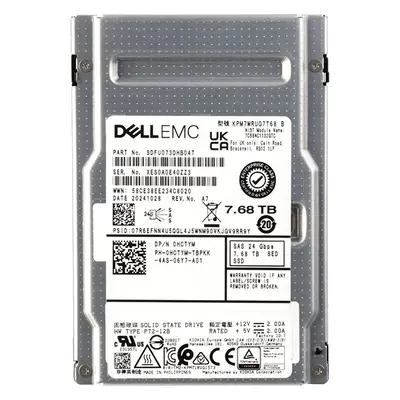 Dell HCTYM | 7.68TB 2.5-inch 24GB/s SAS Triple-Level Cell Read-Intensive SED Hot-Pluggable Solid State Drive for PowerEdge G1...