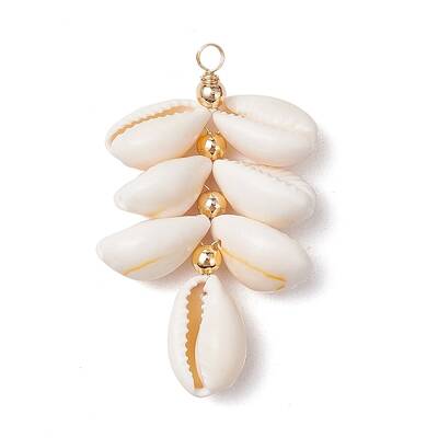 Natural Cowrie Shell Color-Changing Cluster Pendants