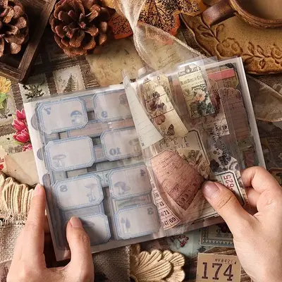 Vintage Scrapbooking Sticker, 20 Sheets/set Waterproof PET Sticker, Scrapbooking & Stamping Supplies for Home School Office, ...