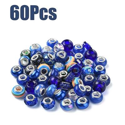 60Pcs Resin European Beads