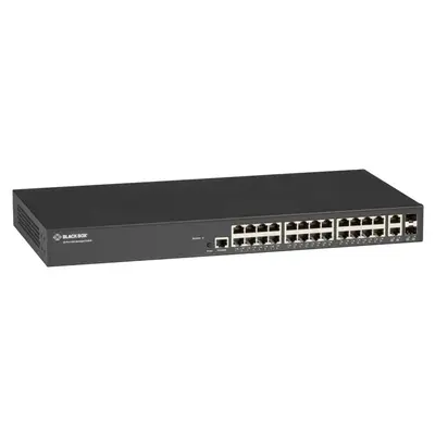 LGB1126A-R2 Black Box 24 x Ports 1000Base-T RJ-45 + 2 x Ports 1000Base-X SFP Rack-mountable Layer 2 Managed Gigabit Ethernet ...