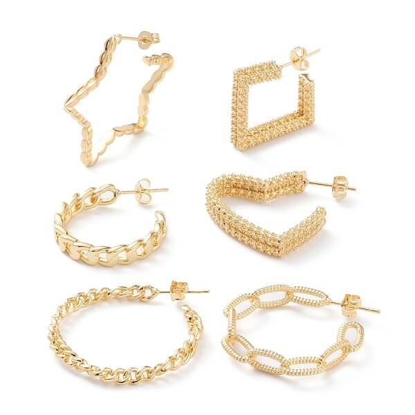 Brass Half Hoop Earrings