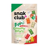 Snak Club Tajin Gummy Bears with Chili and Lime Seasoning, Assorted Fruit Candy Gummies, Resealable Bag, 9 oz