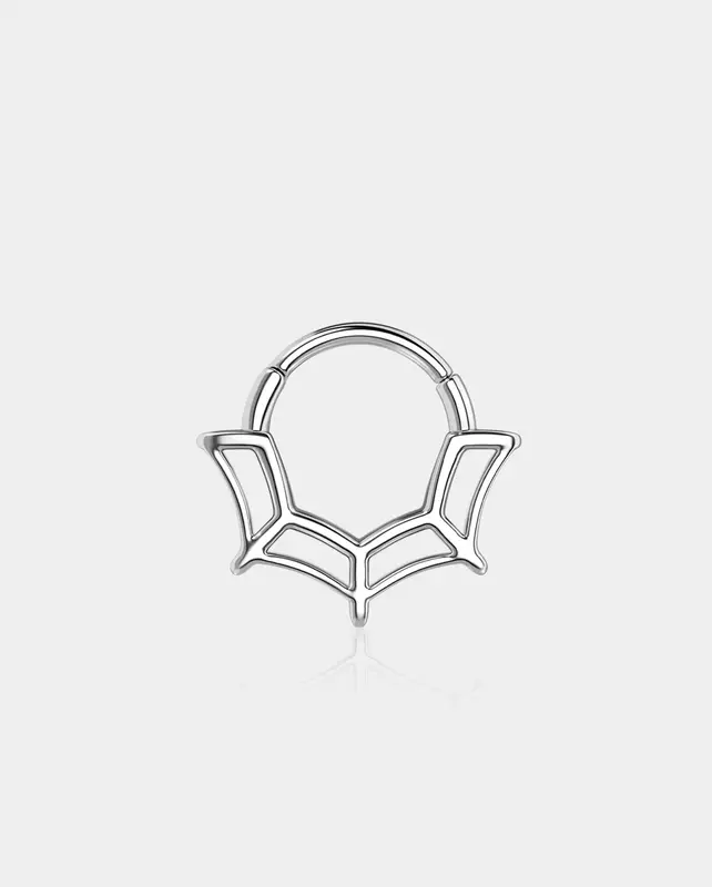 Spider Web Daith Septum Ring - Silver / 8mm