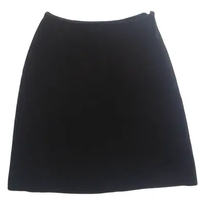 Womens A-Line Skirt Black Short Wool UK 8