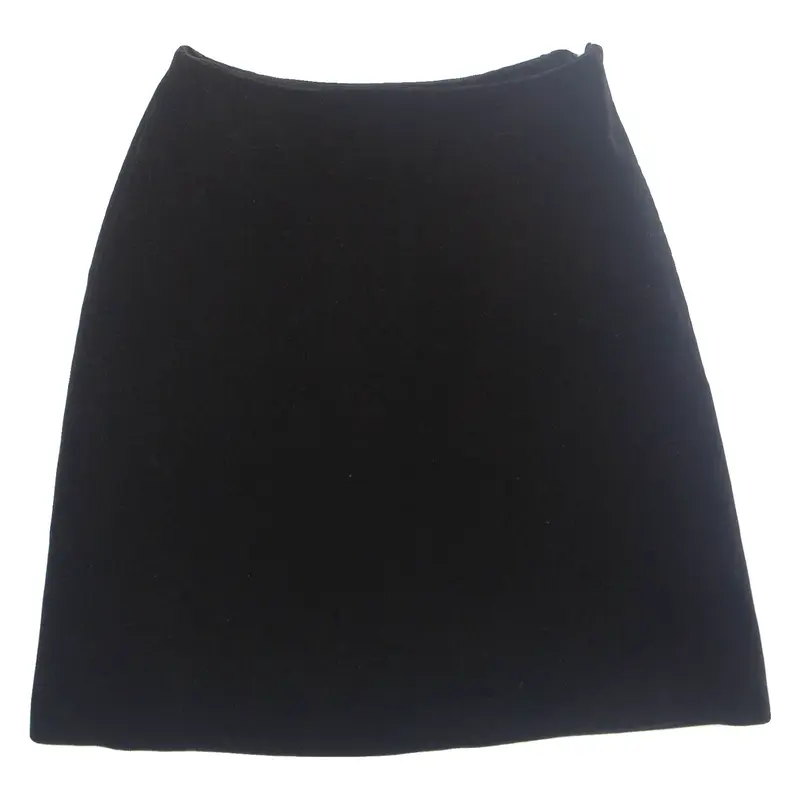 Womens A-Line Skirt Black Short Wool UK 8