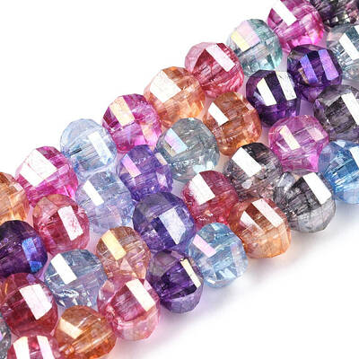 Transparent Electroplate Glass Beads Strands