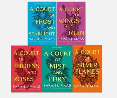 Sarah J Maas A Court of Thorns and Roses Paperback Box Set 5 Books Collection Featuring Frost Starlight Wings Ruin Mist Fury ...