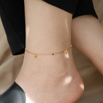 Star 304 Stainless Steel Link Chain Anklets for Women