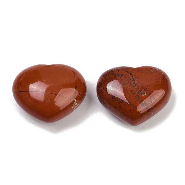 Heart Natural Red Jasper Palm Stones