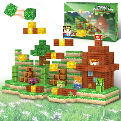 Magnetic Blocks 54PCS,100PCS - TOKMOC 3D DIY Magnetic Tile Building Blocks Set,Stacking Magnet Cubes Blocks,STEM Building Gam...