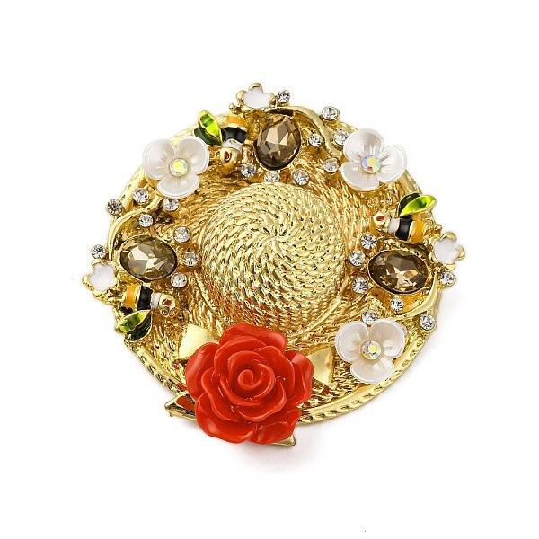 Hat Alloy Rhinestone Brooches