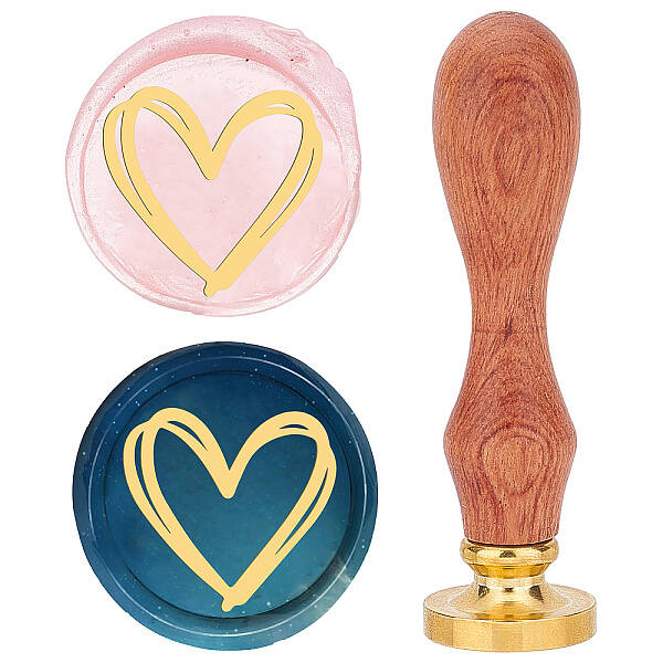 Brass Wax Seal Stamps with Wood Handle