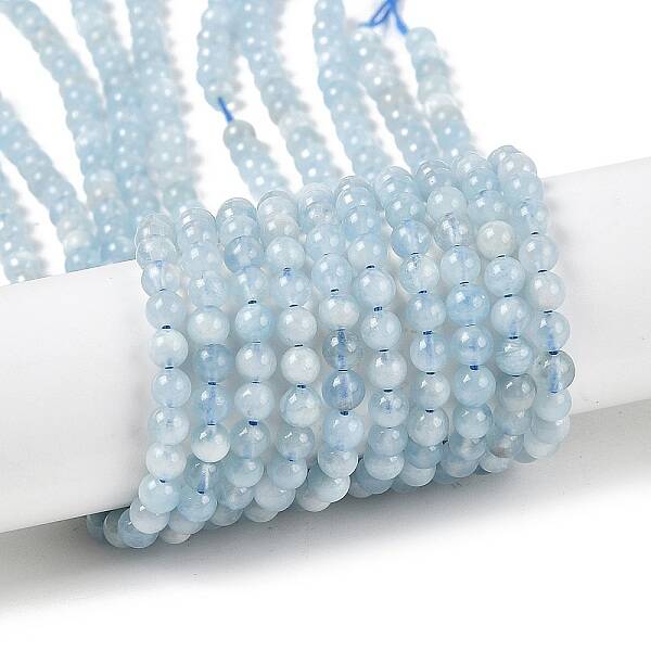 Grade A Natural Aquamarine Round Bead Strands
