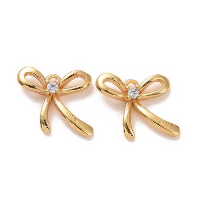 Ion Plating(IP) Brass Micro Pave Clear Cubic Zirconia Charms