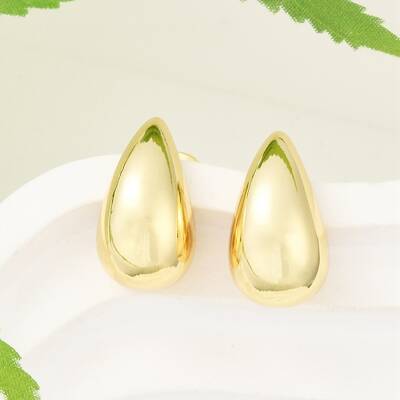 Rack Plating Brass Teardrop Stud Earrings