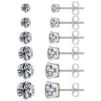 Stainless Steel Hypoallergenic Stud Earrings | Cubic Zirconia, Gold, Silver, Rose Gold