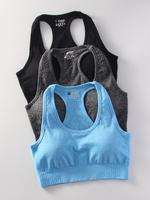 Women's 3pcs Solid Wireless Racerback Sports Bra, Breathable Comfortable Sports Lingerie Top for Yoga Gym Workout, Women's Sp...