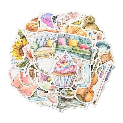 50Pcs PVC Self-Adhesive Picture Stickers