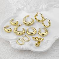 6 Pairs 14K real gold jewelry Gold Hoop Earrings for Women Lightweight Chunky Hoop Earrings Multipack Hypoallergenic, Chic Ma...