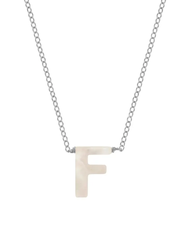 Dawn Initial Necklace | Metal Color: Silver | Style: F