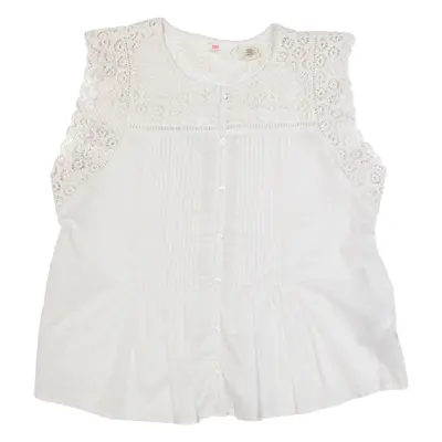 LEVI'S Womens Shirt Vest White Sleeveless M