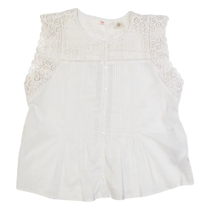 LEVI'S Womens Shirt Vest White Sleeveless M