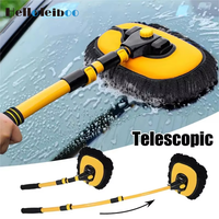 LEIBOO 47'' Long Handle Car Wash Mop, 15° Ergonomic design，Retractable Aluminum Alloy Pole (Reliable), Soft Microfiber Car...