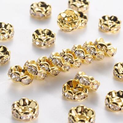 Brass Grade A Rhinestone Spacer Beads