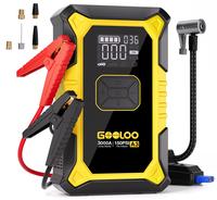 GOOLOO A3 YELLOW Jump Starter with Air Compressor, 3000A Portable Car Battery Booster (9.0 Gas/6.5L Diesel) with 150PSI Auto-...