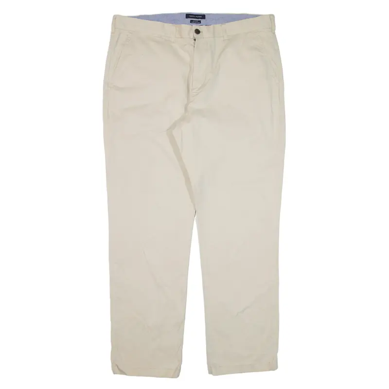 TOMMY HILFIGER Chino Trousers Beige Regular Straight Mens W38 L32