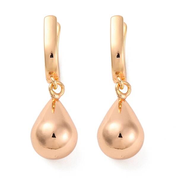 Brass Teardrop Hoop Earrings