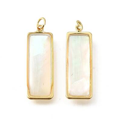 Natural White Shell & Epoxy Resin Pendants