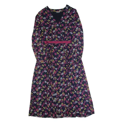 TOMMY HILFIGER Womens A-Line Dress Black Floral Long Sleeve Long UK 10