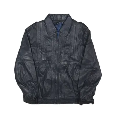 Jacket Blue Faux Leather Mens S