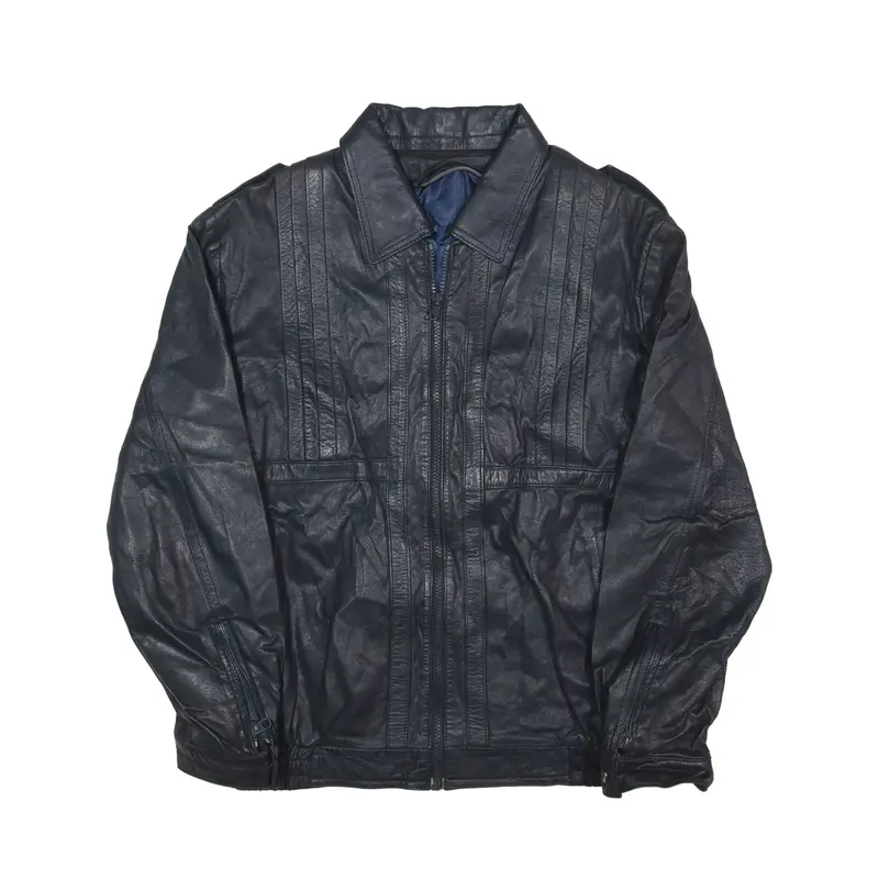 Jacket Blue Faux Leather Mens S