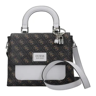 Guess, Tyren, polyurethane, fabric bag, mini, brown stone, for women, 26 x 20 x 8 cm